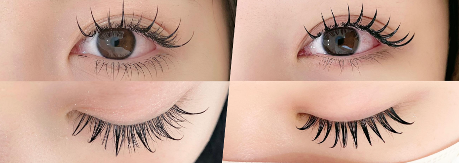富⼭駅近くで⼈気のマツエクならEyesalon mo'zで施術した束感まつ毛